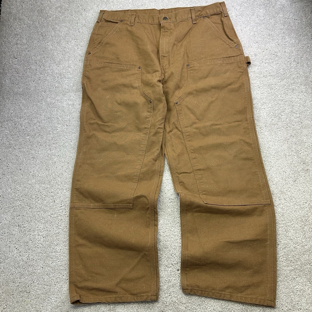 Carhartt Double Knee Carpenter Pants Mens 40x30 Brown B136 BRN EUC
